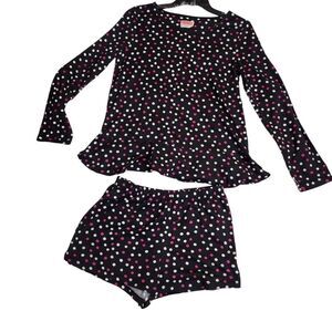 Kate Spade 2-piece flannel long sleeve top & shorts pajamas‎ Sz Sm